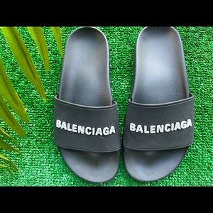Balenciaga Logo Pool Slides Size 7
